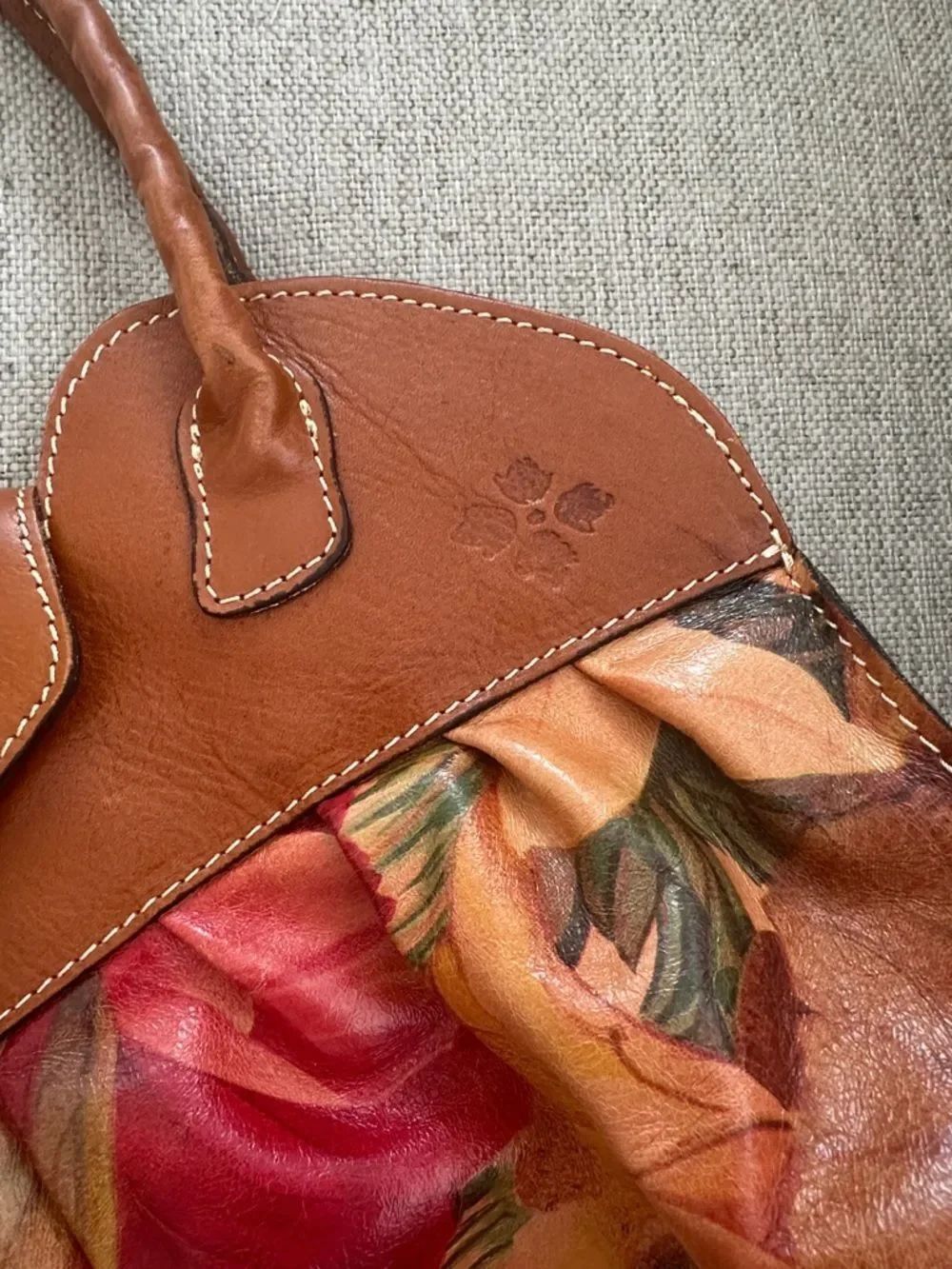 Patricia Nash Lione Large leather Satchel bag purse floral - Picture 2 of 8